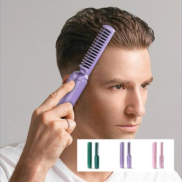 2-in-1 Hair Styling Brush, Straightener, Curler Comb Random Color