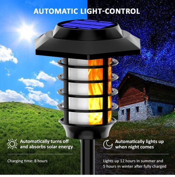 2 In 1 Solar Flame Lamp - Outdoor Led