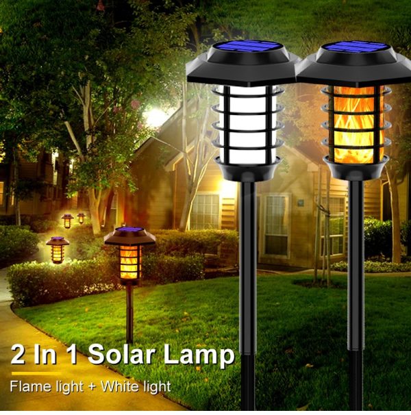 2 In 1 Solar Flame Lamp - Outdoor Led