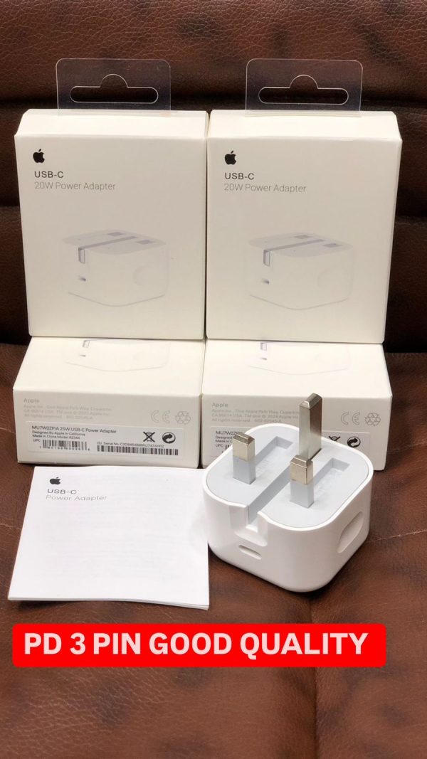 Charging Plug 3 pin 20w Usb-Type C Power Adapter Fast Charging