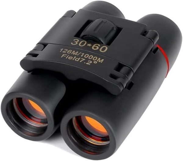 Compact Folding Binoculars, Folding Telescope With Clean Cloth And Carry Case