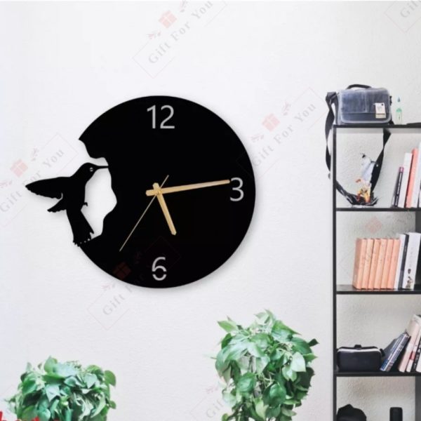 3d Wooden Bird Wall Clock Home Decor