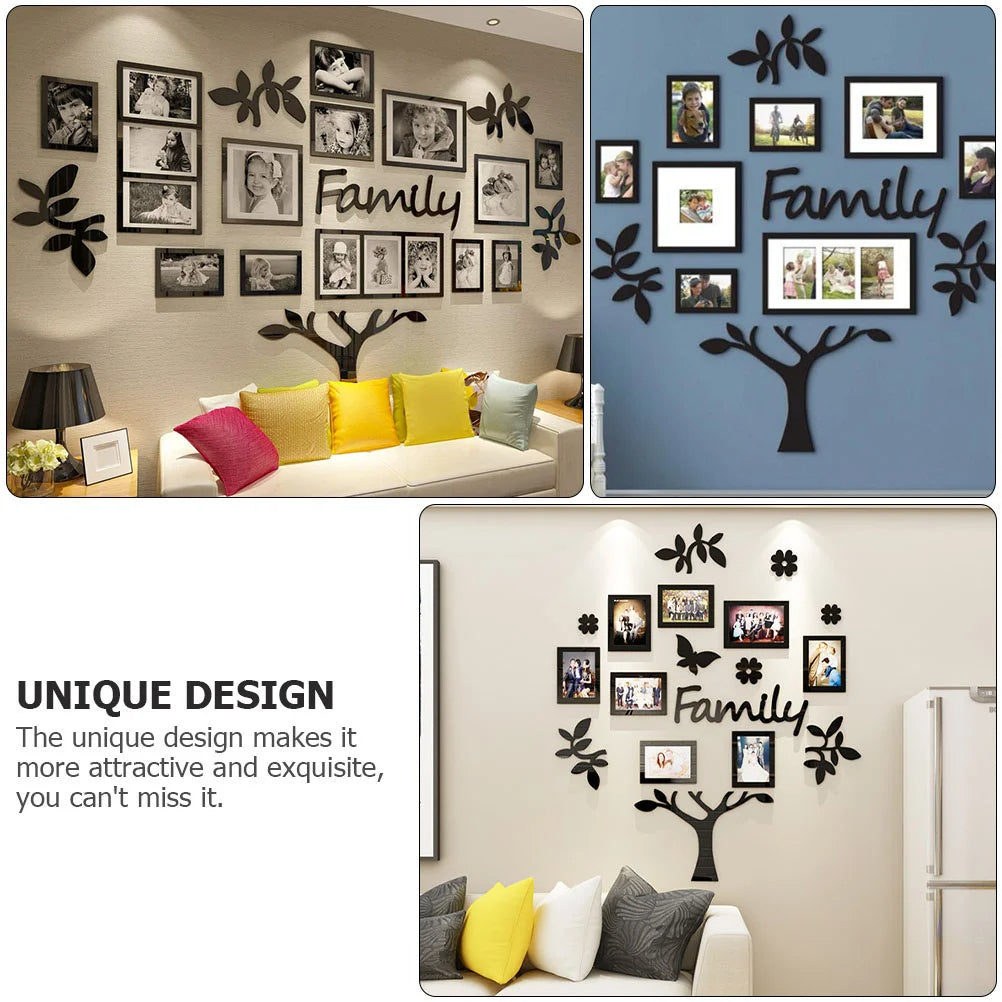 3d Wall Art Wooden Family Tree Photo for Wall Decoration