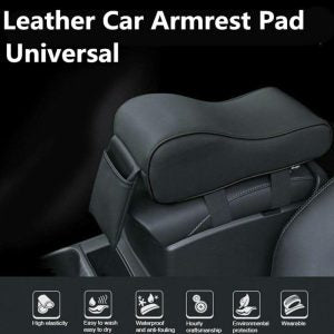 Black Car Center Console Armrest Cushion With Mobile Pocket