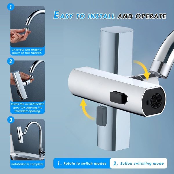 Multifunctional Kitchen Sink Waterfall Faucet Shower